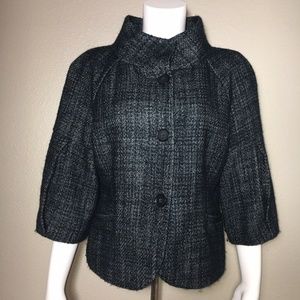 Ann Taylor 12 Jacket Blazer Semi Wool Wide Sleeve